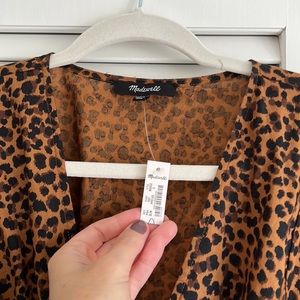 Madewell leopard print wrap dress